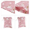 thumbnail image 3 of 1 Pc Bolsa de Cosméticos para Mujeres Duradera con Cierre de Cuerda de Flores de Cerezo para Viajes de Algodón Rosa, 3 of 3