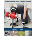 thumbnail image 5 of 500W Drain Cleaner Machine with Auto Feed - 66ft x 5/8" & 16ft x 3/8" Steel Cables, 7 Cutters, Electric Sewer Auger for 3/4" to 4" Pipes, 5 of 9