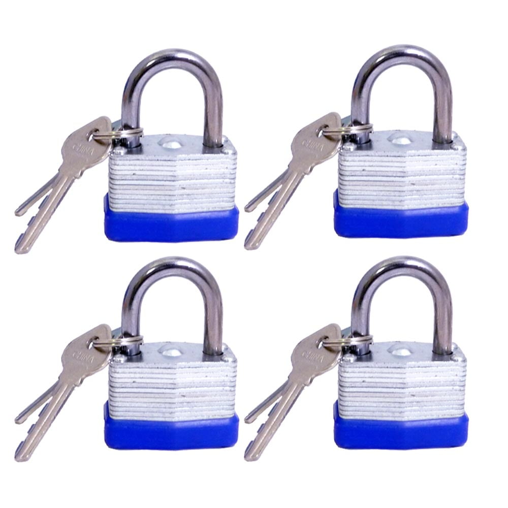 4 PC Laminated Pad Locks 40mm Hardener Durable Steel Keyed Security Self Storage