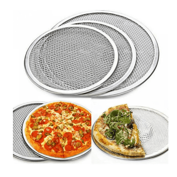 3 Packs Aluminum Alloy Pizza Pan with Holes, (10 inch,12 Inch,14inch) Commercial Grade Pizza / Baking Screen for Oven Round Pizza Crisper Tray Pizza Baking Tray for Home Restaurant, Seamless