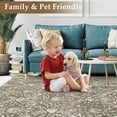 thumbnail image 3 of Haperlare Vintage Rug Runner 2'x6' Entryway Floral Area Rugs for Hallway Washable Low Pile Rugs for Bedroom Non Slip Kitchen Laundry Rug Light Brown, 3 of 7