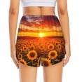 thumbnail image 2 of Lsque Sunset Golden Sunflower Field Printed Women's Running Shorts with Liner Pockets,Elastic Quick Dry Workout Athletic Gym Yoga Shorts,Womens High Waist Shorts-Large, 2 of 9