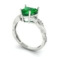 thumbnail image 2 of Solitaire with Accents Engagement Ring for Women - 2.1ct Simulated Emerald in 14K White Gold Promise Ring, 2 of 6