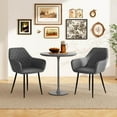 thumbnail image 3 of Leisure Dining Chair Set of 2 Upholstered Accent Chairs w/ Curved Backrest Gray For Daily Life, 3 of 9