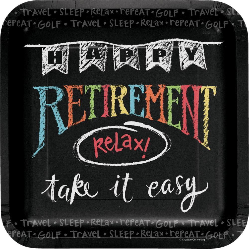 Creative Converting Retirement Chalk Paper Plates 8 Ct Walmart Com Walmart Com