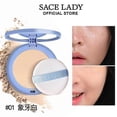 thumbnail image 1 of SACE LADY Polvo fijador para rostro, cobertura total, polvos a presión, larga duración, resistente al agua, corrector, maquillaje, cosméticos, maquillaje, blanco marfil, 1 of 5