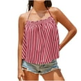 thumbnail image 2 of Penkiiy Women's Striped Halter Tank Top | Sleeveless Casual Summer Top | Trendy Fashion, Must-Have Wardrobe Essential L Pink, 2 of 5