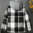 thumbnail image 5 of Jinhomg Kids Fleece Lined Hoodie Jacket Toddler Boys Girls Full Zip Hooded Plaid Sherpa Sweatshirt Winter Warm Flannel Shirt Jackets, 5 of 6