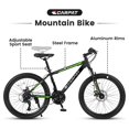 thumbnail image 6 of BEIMIMU 26" Steel Frame Mountain Bike for Adults, with 21 Speeds Dual Disc Brakes and Front Suspension MTB, Black&Green (Gift), 6 of 7