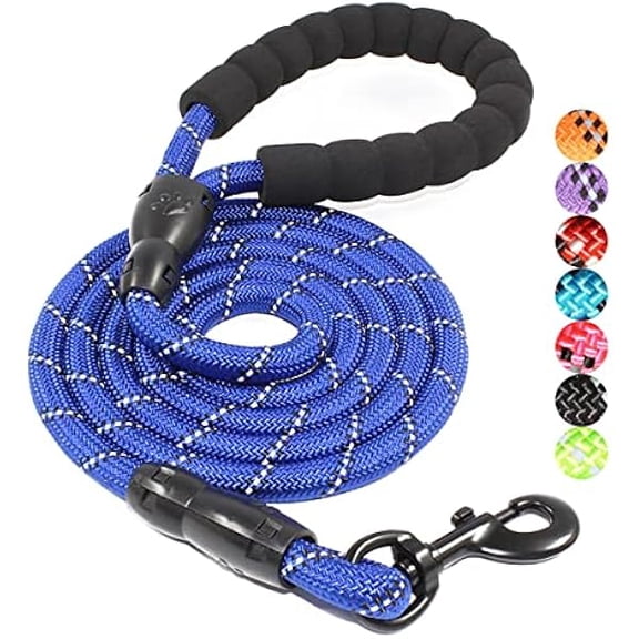 Eryueer 2/4/5/6 FT Dog Leash with Comfortable Padded Handle and Highly Reflective Threads for Small Medium and Large Dogs (5FT-1/2'', Navy Blue)