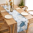 thumbnail image 3 of Summer Sea Turtle Table Runner - 120 Inch Long, Kitchen Dining Table Runner Dresser Scarves, Vintage Ocean Coastal Coral Flower Farmhouse Decor for Coffee Tables Wedding Party Banquet, 3 of 8