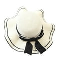 thumbnail image 3 of Clearance Sale!! Women's Beach Sun Straw Hat Uv Upf 50+ Travel Foldable Brim Summer Uv Hat Spring Summer Mesh Sunshade Hat Flower Temperament Wedding Dress Hat Sun Hat Fashion Hat for Woman White, 3 of 3