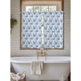 thumbnail image 7 of Tier Curtains 45 Inches Long, Blue Crab Coastal Window Treatment Curtain Drapes, Summer Beach Nautical Starfish Window Half Privacy Curtains for Bedroom Bathroom, 42"x45", 2 Panels, 7 of 7
