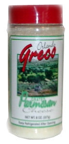 Grated Parmesan Cheese (OrlandoGreco) 8oz, plastic shaker by