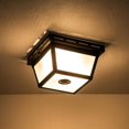 2Light Matte Black Motion Sensing Outdoor Flush Mount Light with White