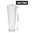 thumbnail image 6 of Insulated Double Wall Plastic Tumbler with Lids and Straws, Bexikou 1 Pack Reusable Transparent Plastic Cup,24 oz Clear Plastic Tumblers for Coffee Drinks Milk Tea Juice, 6 of 7