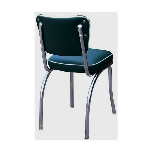 Richardson Seating Dual Tone Channel Back Diner Chair with 2" Box Seat-Color:Green,Seat Type:Waterfall Seat