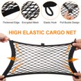 thumbnail image 4 of Uxcell 2pcs 2-Layer Small Cargo Net 14" x 9.8" Stretchable Storage Mesh Pocket Net Automotive Cargo Nets with 8pcs Screws and 8pcs Built-in Hooks for Trunk RV Boat, 4 of 7