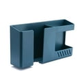 thumbnail image 4 of DECOBAY D3 Wall Mount Phone Holder with Adhesive, Punch-Free Phone Charging Stand and Remote Control Storage Box, Bedside Wall Organizer for Bathroom, Kitchen, Bedroom, Office, Blue, 4 of 9