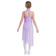 thumbnail image 2 of Aislor Girls Gymnastics Leotard Sequined Ballroom Lyrical Ballet Latin Jazz Dance Dress Light Purple 6, 2 of 7