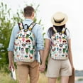thumbnail image 5 of Honeii Alpaca Flower Print Canvas College Laptop Backpack, Durable Rucksack Travel Notebook Bag School Backpack Book Bag for Men Women-Small, 5 of 7