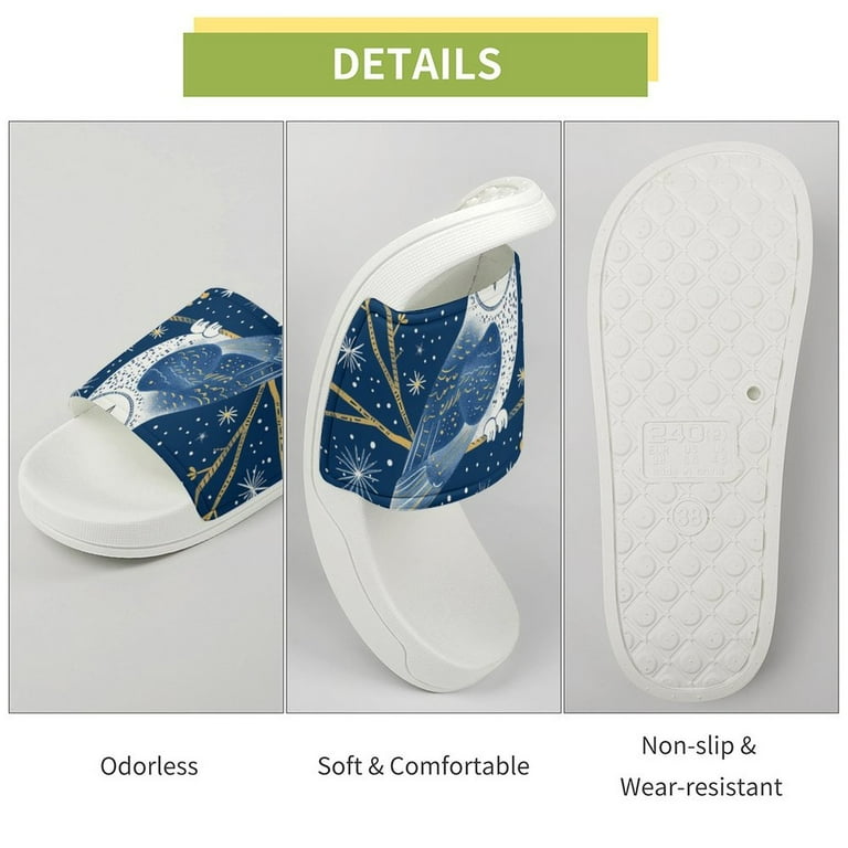 JINGDS Snowy Owl And Stars-545 Slides for Men/Women, Waterproof Bathroom Shower Slippers, Non Slip Sandals for Indoor Outdoor - Walmart.com JINGDS Snowy Owl And Stars-545 Slides for Men/Women, Waterproof Bathroom Shower Slippers, Non Slip Sandals for Indoor Outdoor - Walmart.com