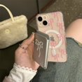 thumbnail image 2 of INS Cute Bowknot For Magsafe Magnetic Wireless Charge Case For iPhone 15 14 13 12 11 Pro Max X XR Xs Max Magnetic Pocket Cover, 2 of 4