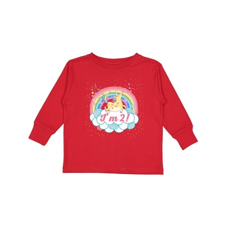 

Inktastic 2nd Birthday Unicorn Rainbow Girls Gift Toddler Toddler Girl Long Sleeve T-Shirt
