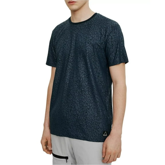 Eleven Paris Men's Casual Crackle Print T-Shirt, Large