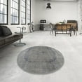 thumbnail image 3 of Ahgly Company Indoor Round Contemporary Silver Gray Abstract Area Rugs, 5' Round, 3 of 6