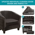 thumbnail image 2 of CJC Club Chair Covers, 2-Piece Velvet Tub Chair Slipcover, Armchair Sofa Couch Cover, Elastic Furniture Protector(2 Pack), 2 of 9