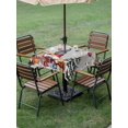 thumbnail image 3 of Outdoor Tablecloth with Umbrella Hole and Zipper, Grey Christmas Square Table Cloth 60x60 Inch Waterproof Tablecloth, Winter Gnomes Poinsettia Pine Tree Animals Picnic Table Cover for Patio Camping, 3 of 7
