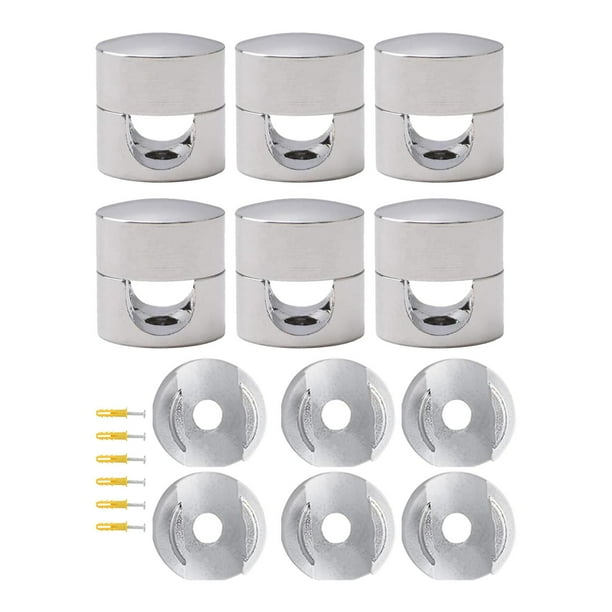 6 Piezas Ganchos de Techo Modernos Gancho para Cables Oficina Fácil Instalación Hardware de Montaje Hogar para Enchufe Organizador de Cables Colgante Plata