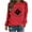 Red, variant on Raeneomay Women Tops Long Sleeve Shirts for Women Casual Winter Halloween Hoodless Round-Neck Loose Printed SweatShirts