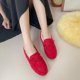 thumbnail image 4 of Zapatos de mujer con lazo acolchado de algodón, otoño e invierno, tacón bajo, suela suave, talla grande 41-43, zapatos de mamá planos cálidos con forro polar, 4 of 5