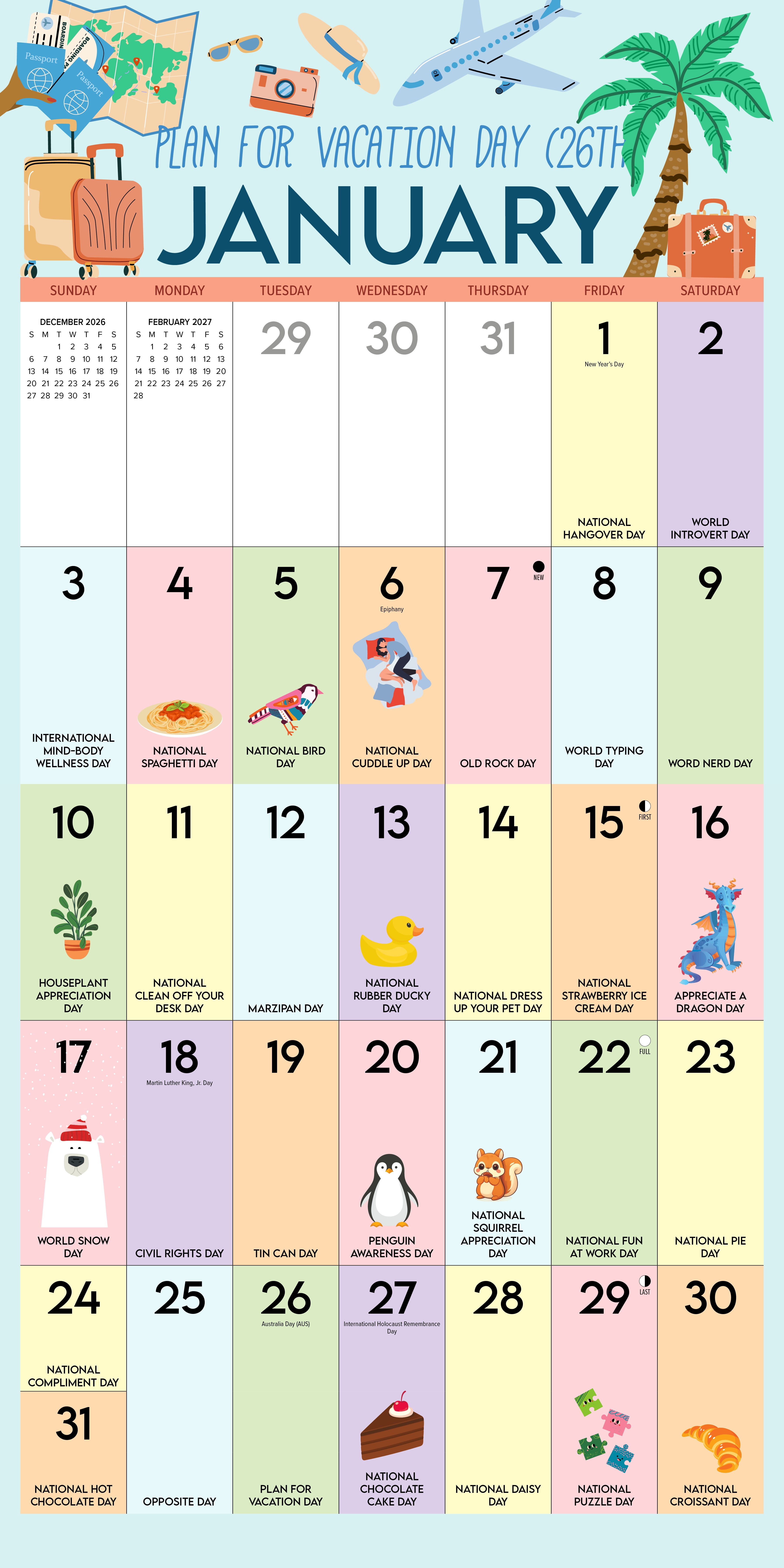 Willow Creek Press, Holidays for Days 2027 Wall Calendar