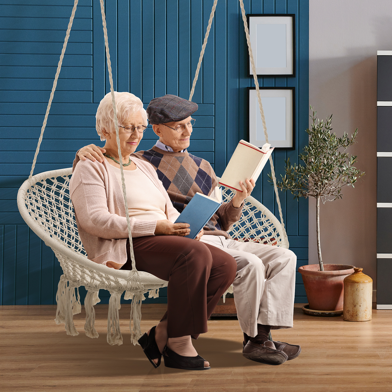 Sorbus Double Hammock Chair Macramé Swing, 300 Pound Capacity, Perfect for Indoor/Outdoor Home, Patio, Deck, Yard, Garden - image 2 of 8