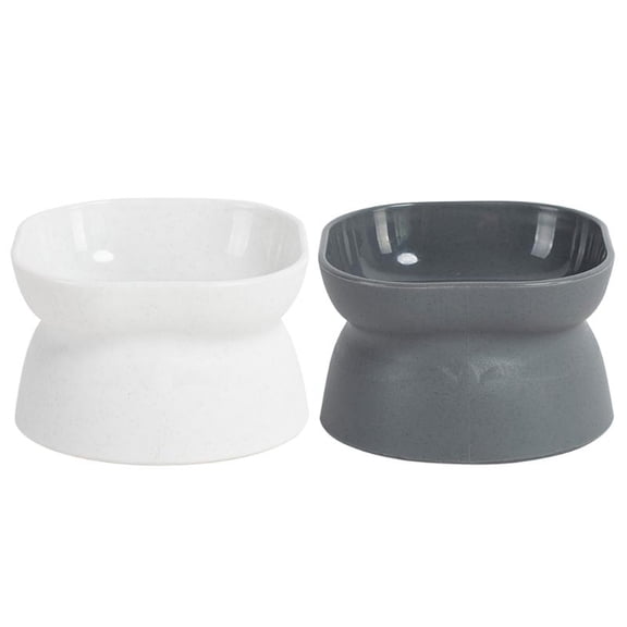Yiran Neck-Protective Cat Food Bowl, White