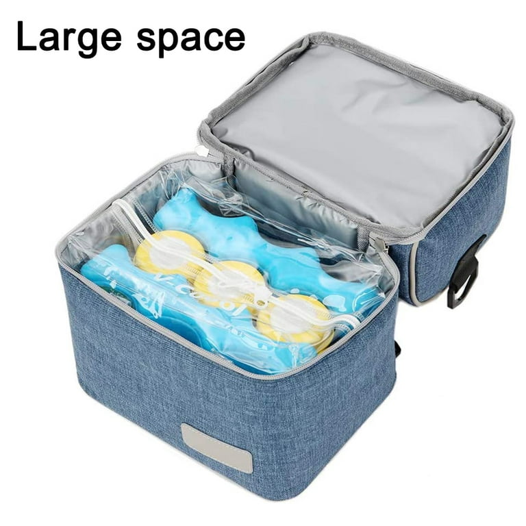 Lekebaby Breast Milk Cooler Bag with Contoured Ice Pack Fits 6 Baby Bottles  T