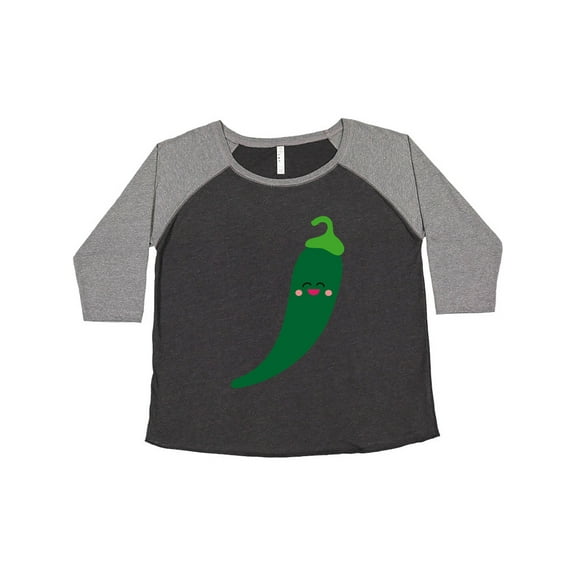 Inktastic Green Chili Pepper Kawaii Women's Plus Size T-Shirt