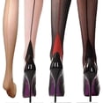 thumbnail image 2 of Stockings for Suspenders - Sheer Seamed Stockings for Women - Plus Size Stockings 8-18, 2 of 3