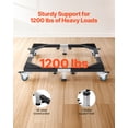thumbnail image 2 of VEVOR Fridge Stand Mobile Base, 1200 lbs Load Capacity, Washing Machine Stand with 8 Locking Twin Wheels and 4 Brakes, 23-36.6 Inches Adjustable Furniture Dolly for Washer, Refrigerator and Dryer, 2 of 9