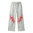 thumbnail image 4 of CONZONE Big Boys Baggy Sweatpants Y2K Graphic Joggers for Boys Drawstring Fall Winter Athletic Trousers with Pockets, 4 of 5