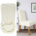 thumbnail image 3 of Graflsoa Thickened Universal Stretch Chair Cover with Diamond Pattern for Dining Chairs - White - 1 Pack, Suitable for Home Use, Fits Backrest Height 45-60cm and Seat Dimensions 40-50cm., 3 of 6
