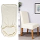 thumbnail image 4 of Cubrir,1 piezas Stretch Solid Diamond Lattice Dining Chair Cover Slipcover Removible Lavable Short D Meterk Blanco, 4 of 7