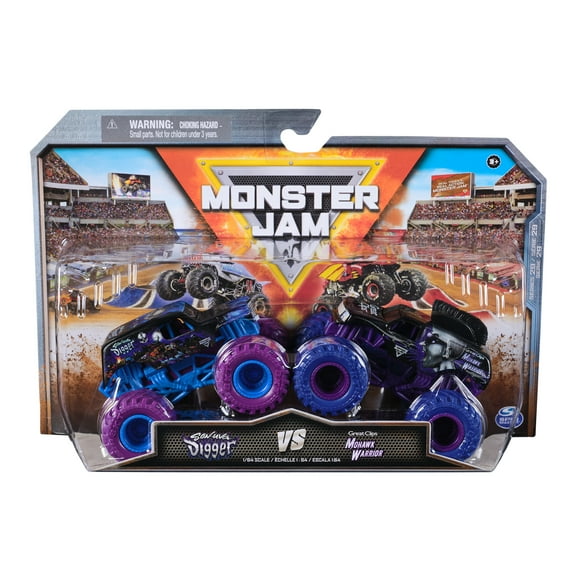Monster Jam, Official Son Uva Digger Vs. Mohawk Warrior Die-Cast Monster Trucks, 1:64 Scale, Kids Toys for Boys Ages 3 and up