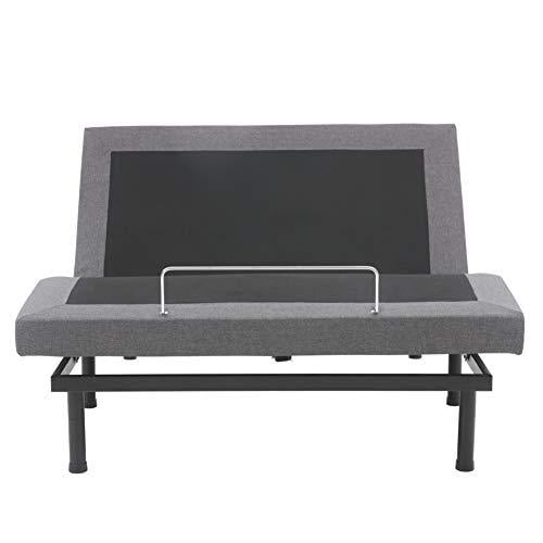 Classic Brands Adjustable Comfort Upholstered Adjustable Bed Base with  Massage, Wireless Remote, Three Leg Heights, and USB Ports-Ergonomic, Twin  XL