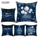thumbnail image 2 of Funda de almohada con estampado de venado navideño, cubierta de almohada con diseño de ciervo, nieve, sueño, edredones, decoración de cama de Hotel, 45x45cm, 2 of 4