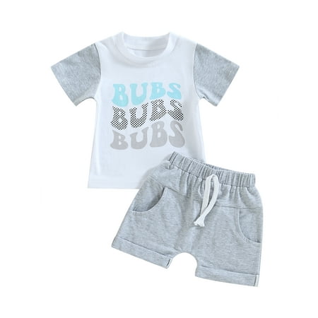 

Sunisery Infant Baby Boys Summer Clothes Outfits Contrast Color Short Sleeve T-ShirtsSolid Color Shorts 2Pcs Suit 12-18 Months