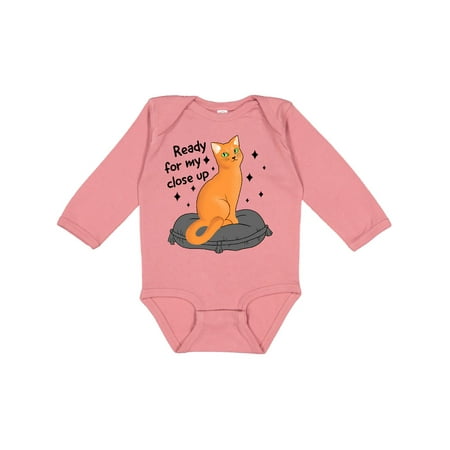 

Inktastic Pretty Cat Ready For a Close Up Gift Baby Boy or Baby Girl Long Sleeve Bodysuit